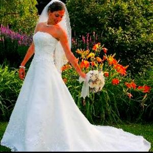 David's Bridal V8822 EUC size 14 UNALTERED